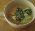 小松菜と人参の簡単スープ